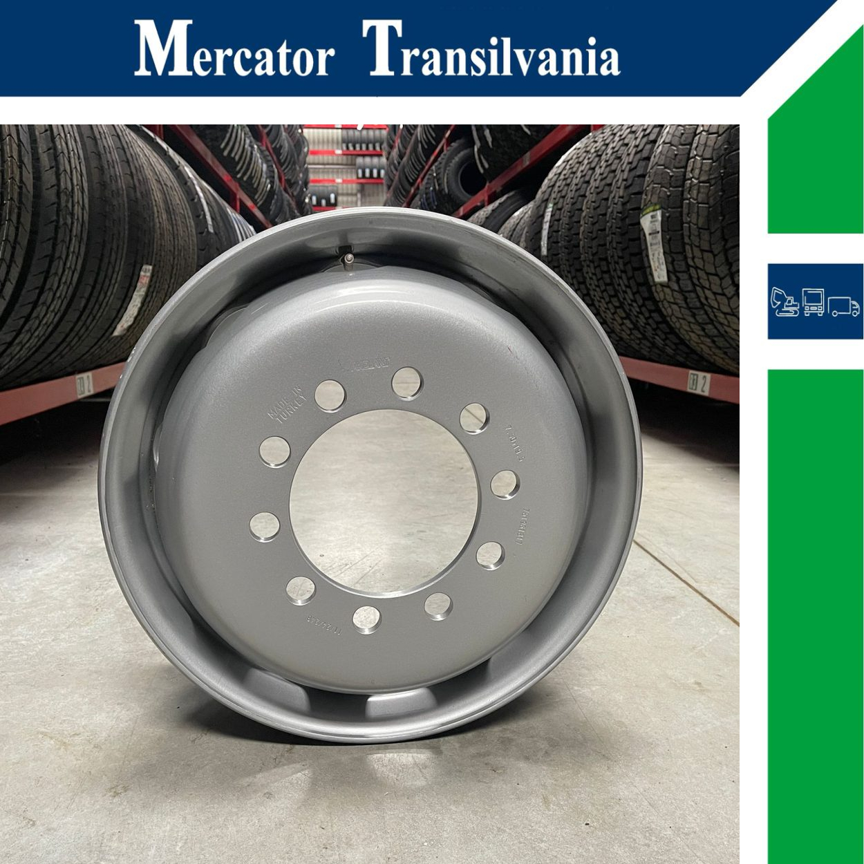 (NOUA) Akojant 10 prezoane, 70 mm intre prezoane, fiu 220 mm, flansa laterala 7.50X19.5-
