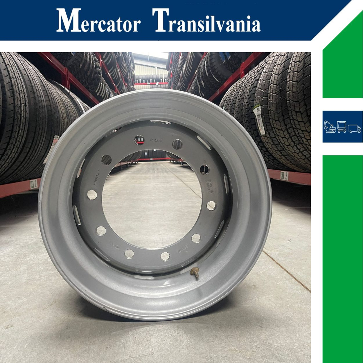 (NOUA) Akojant 10 prezoane, 105 mm intre prezoane, fiu 280 mm, flansa interioara 14.00X19.5-