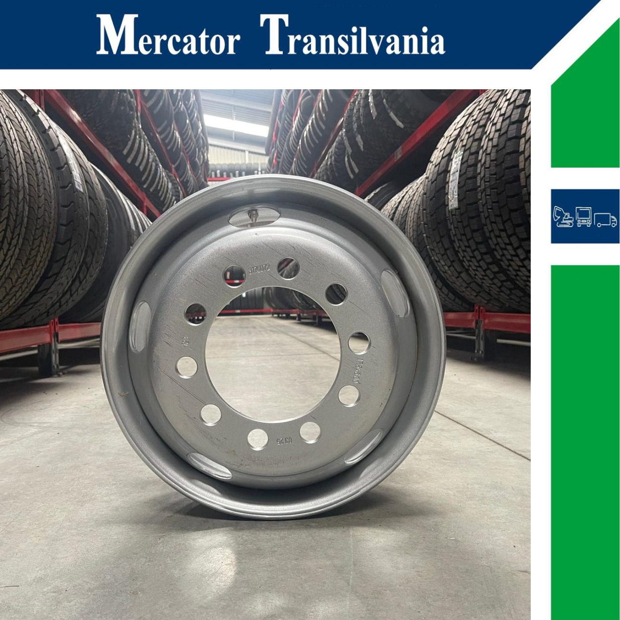 (NOUA) Hamp 10 prezoane, 70 mm intre prezoane, fiu 175 mm, flansa laterala 6.00X17.5-