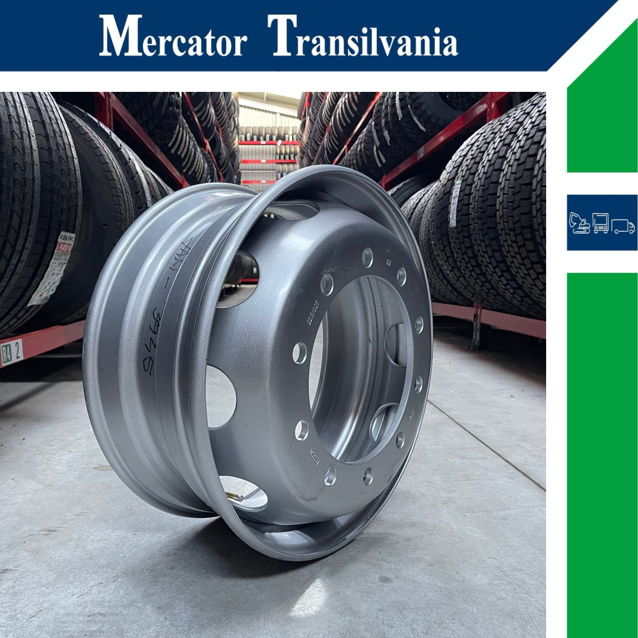 (NOUA) Akojant 10 prezoane, 105 mm intre prezoane, fiu 280 mm, flansa laterala 8.25X22.5-