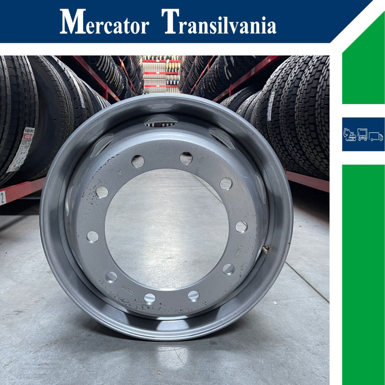 (NOUA) Akojant 10 prezoane, 105 mm intre prezoane, fiu 280 mm, flansa laterala 9.00X22.5-