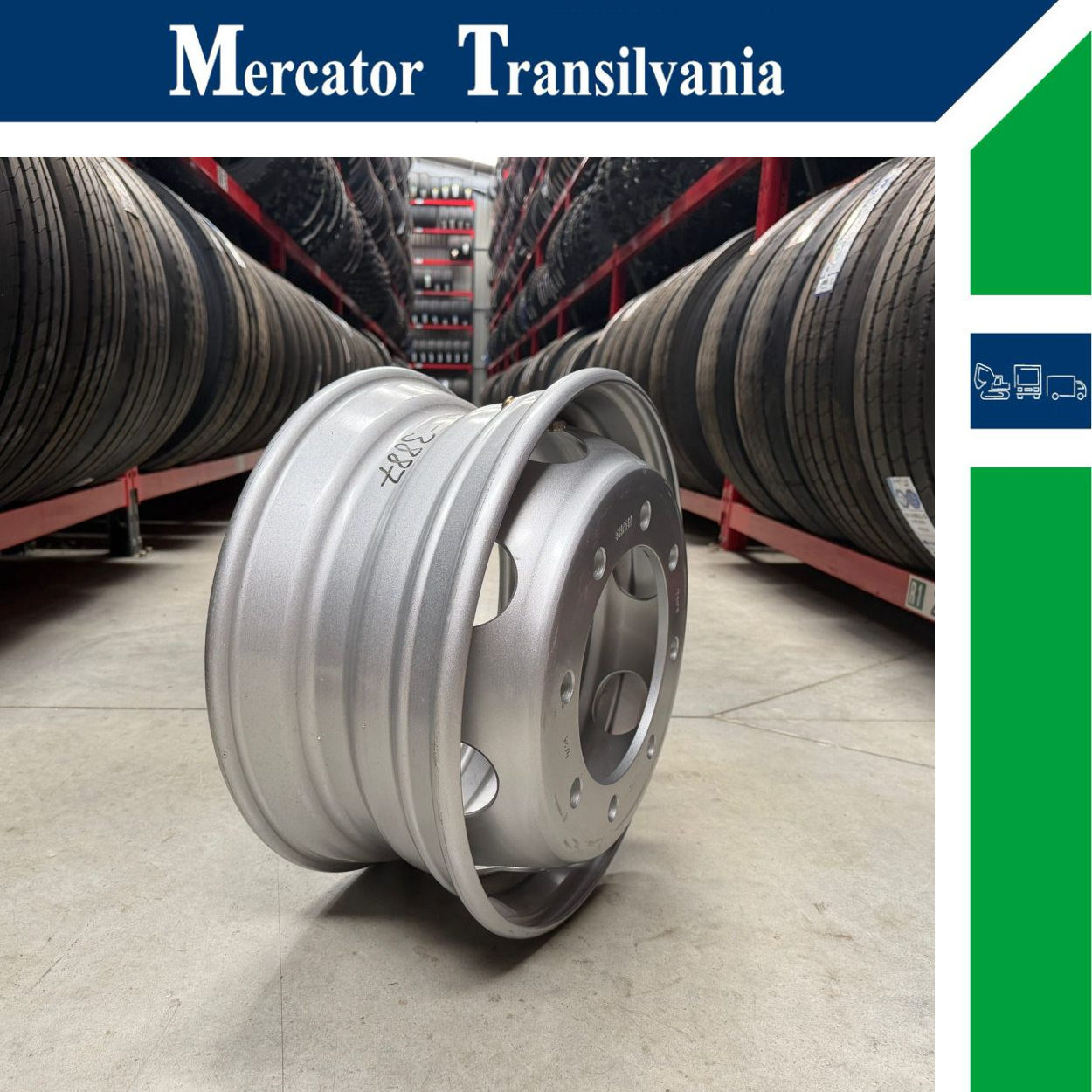 (NOUA) Akojant 8 prezoane, 105 mm intre prezoane, fiu 220 mm, flansa laterala 7.50X19.5-