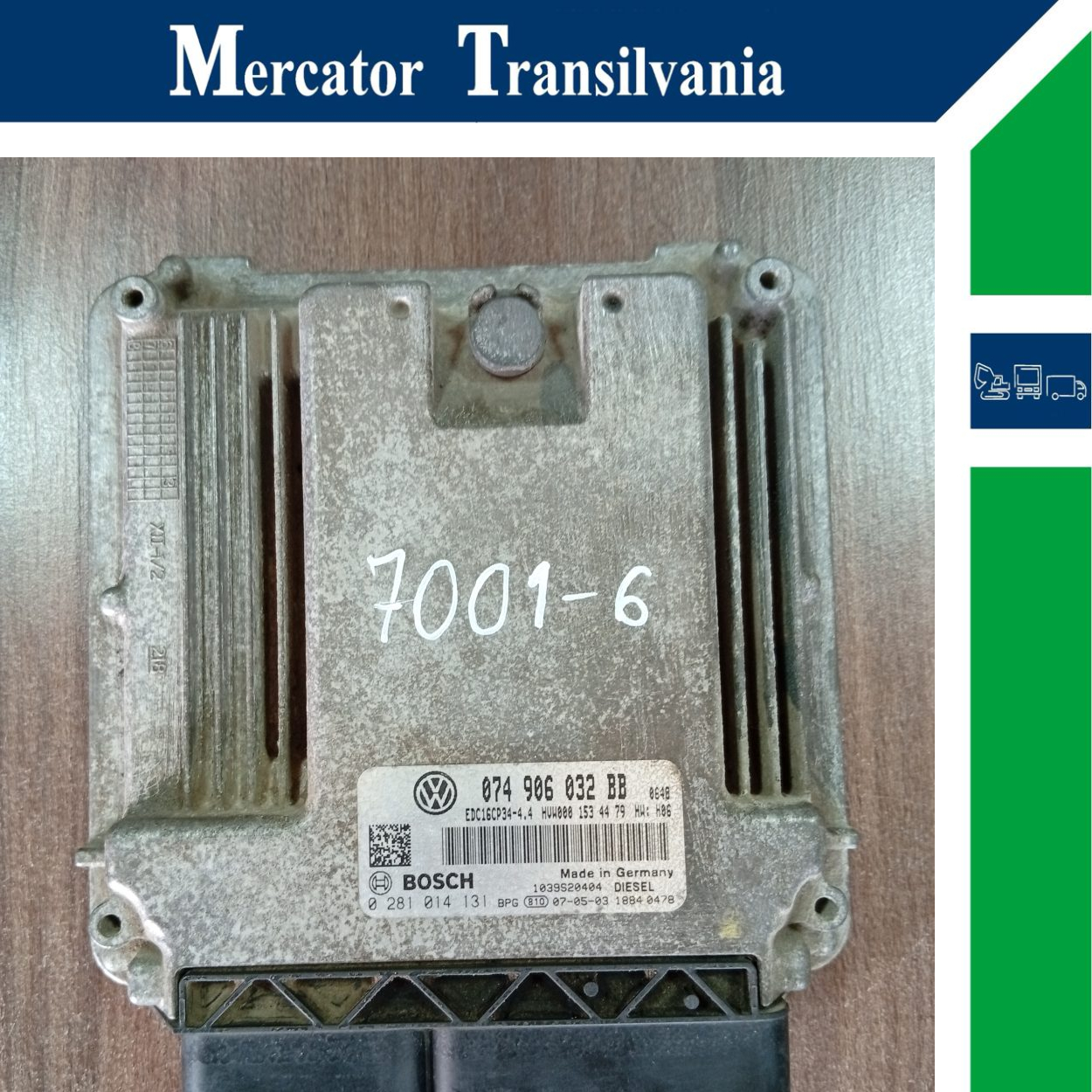 Calculator motor ECU Bosch Bosch EDC16CP34-4, Cod VW: 074 906 032 BB, Cod Bosch: 0 281 014 131 Volkswagen